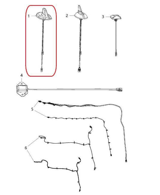 2013-2017 RAM 1500 Big Horn Roof Exterior Shark Fin Radio Antenna 05091278AC OEM - Alshned Auto Parts