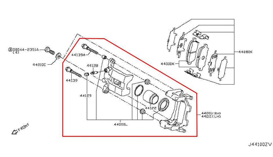 2014-24 Infiniti Q50 Premium Rear Right and Left Brake Disc Caliper 44001-1AA0A - Alshned Auto Parts