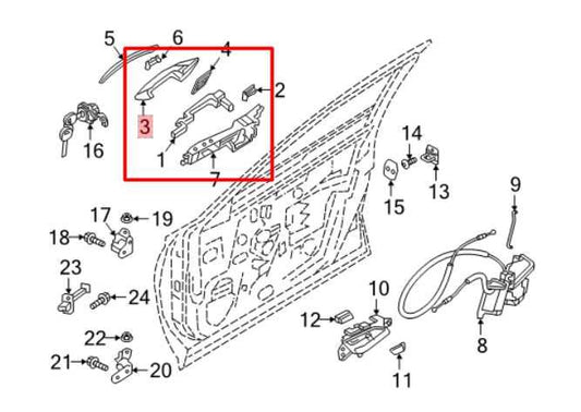 2019-25 Infiniti QX50 Luxe 2.0L Front Passenger Right Side Door Exterior Handle - Alshned Auto Parts