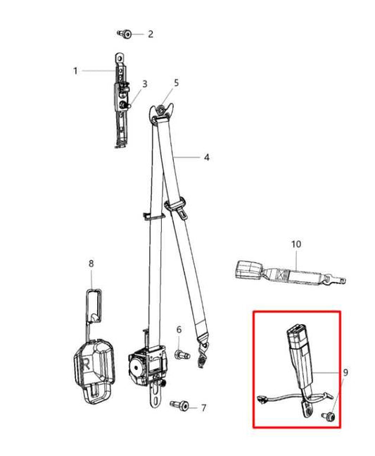 2014-2018 Jeep Grand Cherokee Limited 3.6L 4WD Front Right Side Seat Belt Buckle - Alshned Auto Parts
