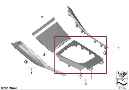 2023-2024 BMW 430i Gran Coupe xDrive Center Console Gear Shift Bezel Trim Panel - Alshned Auto Parts