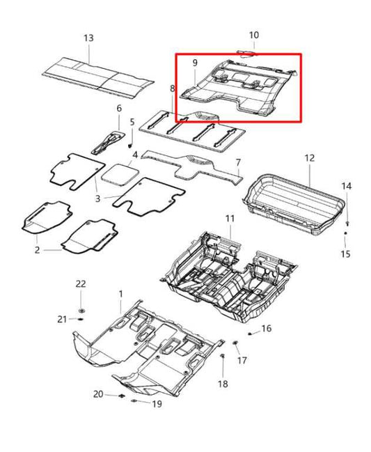 2017-20 Chrysler Pacifica Limited Rear 3rd Row RH LH Floor Interior Carpet Liner - Alshned Auto Parts
