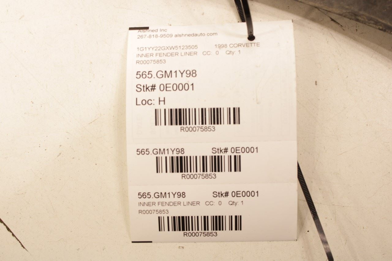 1997-04 Chevrolet Corvette Front Left Driver Side Wheelhouse Liner Splash Shield - Alshned Auto Parts