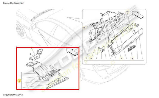 16-20 Maserati Ghibli S Q4 Dashboard LH Side Lower Storage Tray Compartment Box - Alshned Auto Parts