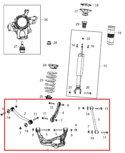 2015-22 Jeep Grand Cherokee Limited 4WD Rear RH Side Control Arm Set of 4 *ReaD* - Alshned Auto Parts