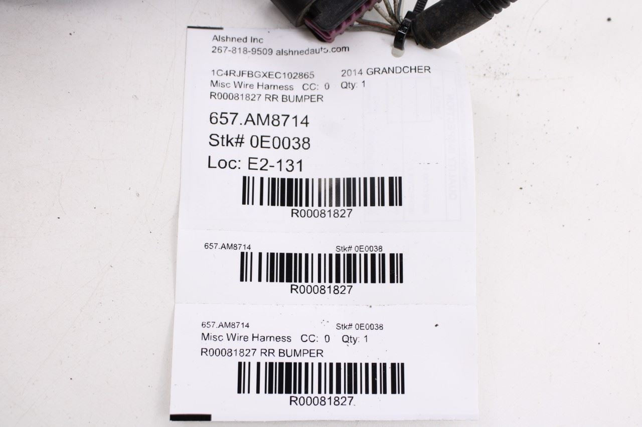 2014-2015 Jeep Grand Cherokee Limited Rear Bumper Wire Harness with Park Sensors12