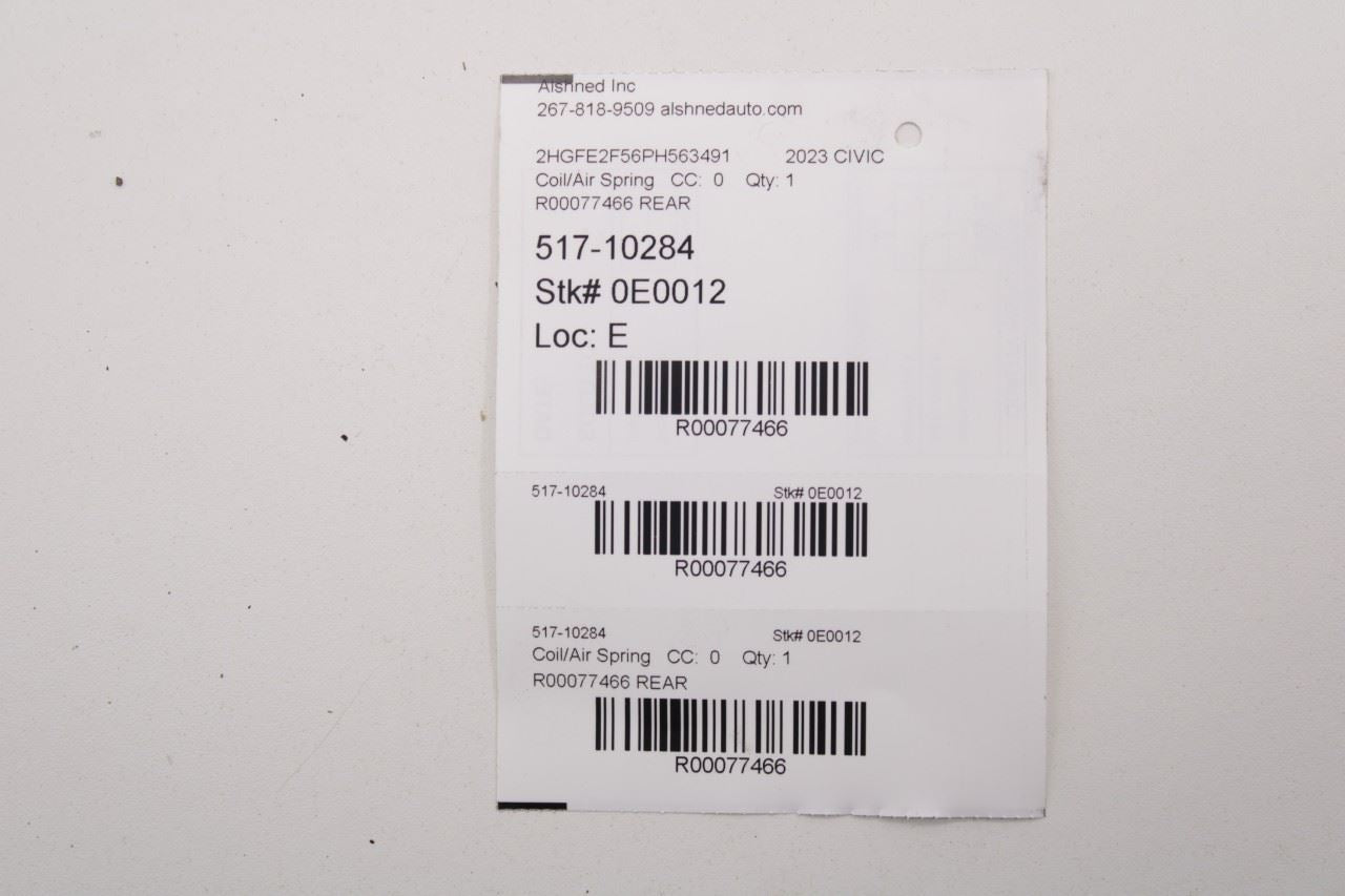 2022-2026 Honda Civic Sport Rear Right and Left Side Suspension Coil Spring Set - Alshned Auto Parts
