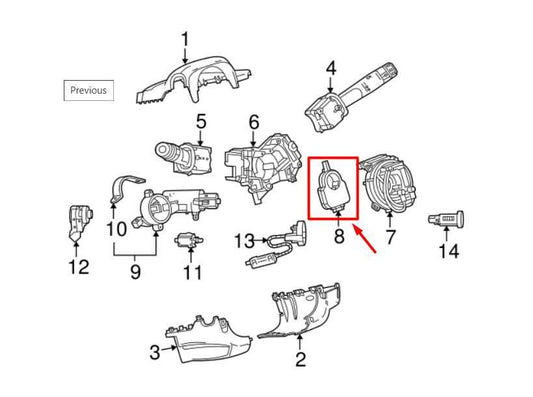 2013-2022 Buick Encore 1.4L Steering Column Position Angle Sensor 13513905 OEM - Alshned Auto Parts