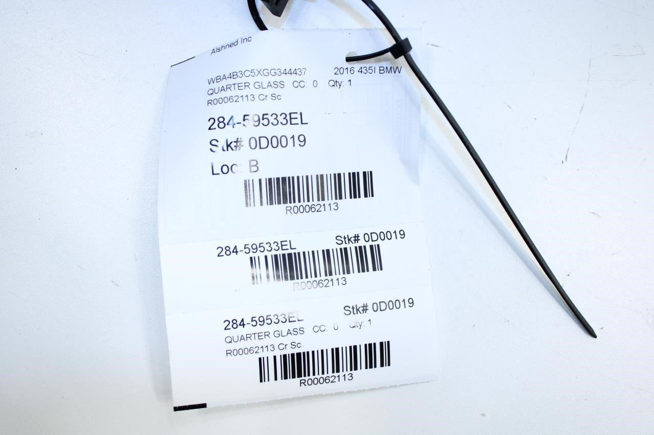 2015-16 BMW 435I Gran Coupe xDrive RR LH Quarter Window Glass 51377412027 *ReaD* - Alshned Auto Parts