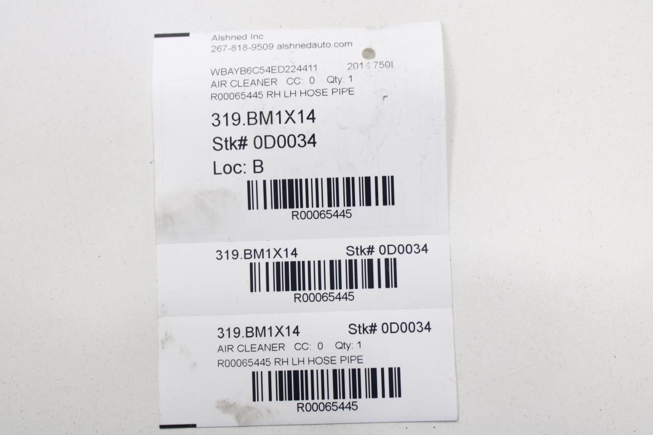 10-15 BMW 750i xDrive 4.4L Air Intake Center Lower Right and Left Duct Tube Set - Alshned Auto Parts