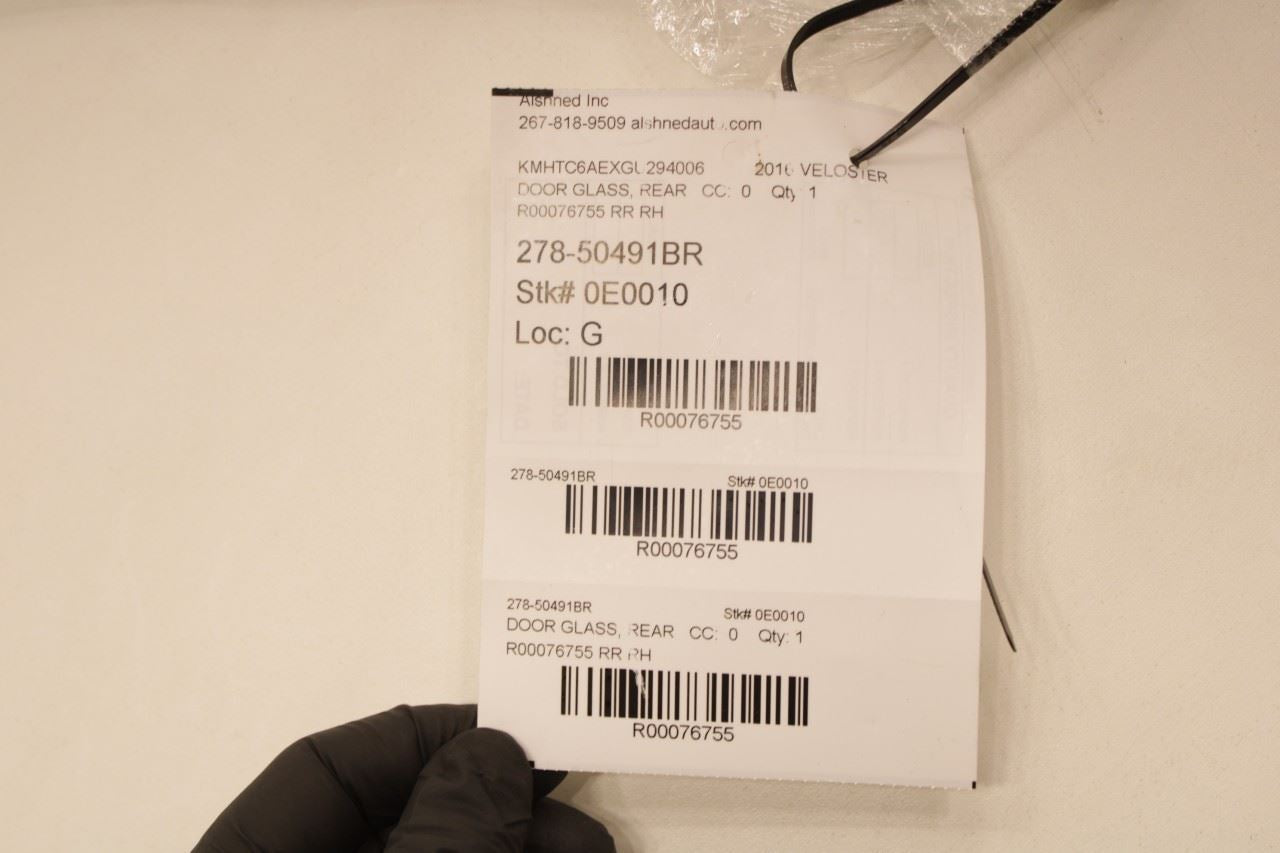 2011-2017 Hyundai Veloster Turbo Rear Right Door Window Glass 83421-2V000 OEM - Alshned Auto Parts