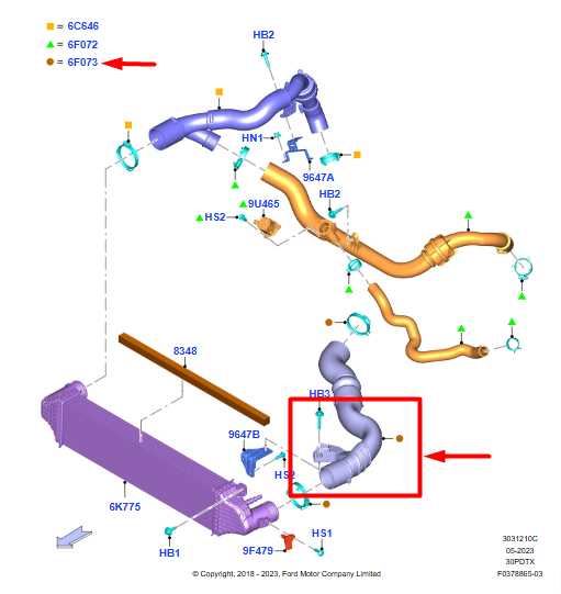 20-23 Ford Explorer 3.0L Intercooler Outlet Hose Tube Pipe Line L1MZ-6F073-C OEM - Alshned Auto Parts