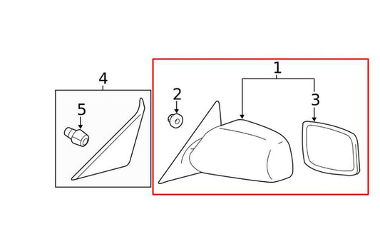 07-11 Toyota Camry LE 2.5L FWD Driver Left Side Rear View Mirror 87940-06190-B1 - Alshned Auto Parts