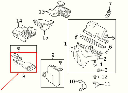 2019-2025 Nissan Altima SL 2.5L Air Intake Right Duct Resonator 16585-6CA0B OEM - Alshned Auto Parts