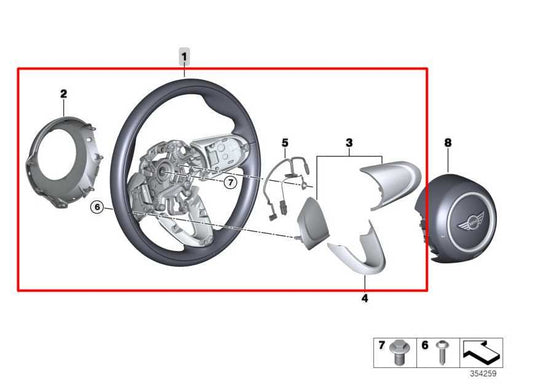 2015-2021 Mini Hardtop Cooper 1.5L FWD Steering Wheel Leather w/ Control Buttons - Alshned Auto Parts