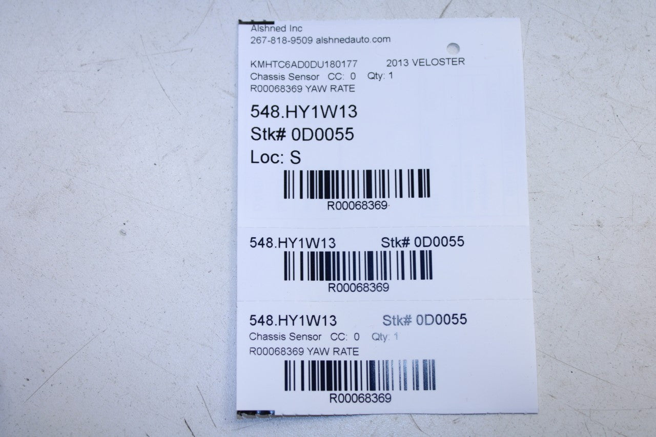 11-17 Hyundai Veloster 1.6L FWD Yaw Rate Sensor Control Module Unit 95690-3V100 - Alshned Auto Parts