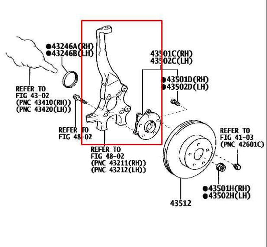 2013-2020 Lexus GS350 Front Right Passenger Side Spindle Knuckle Hub 43201-30040 - Alshned Auto Parts