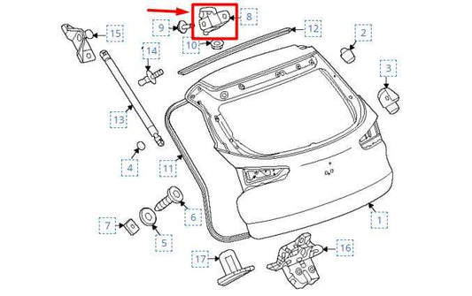 2024-25 Chevrolet Trax Rear Right and Left Side Liftgate Hinge Set 42733235 OEM - Alshned Auto Parts