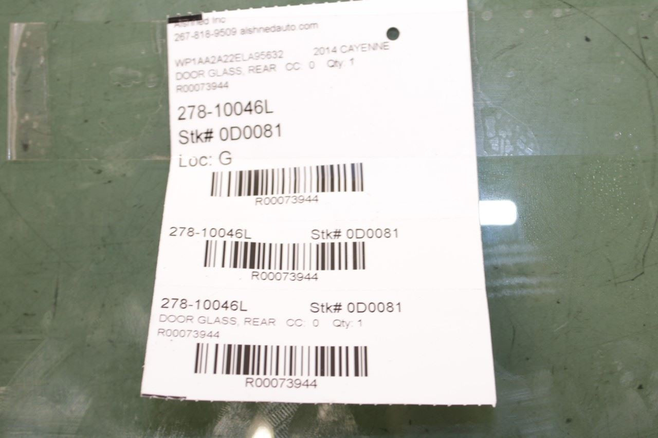 2011-2018 Porsche Cayenne Platinum Rear Left Door Window Glass 958-542-611-06 - Alshned Auto Parts