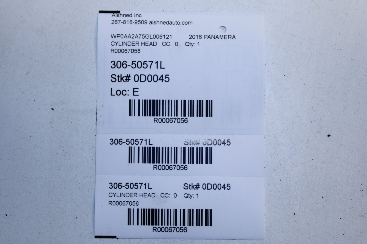 11-16 Porsche Panamera 4 3.6L AWD Left Side Engine Cylinder Head 946-104-016-06 - Alshned Auto Parts