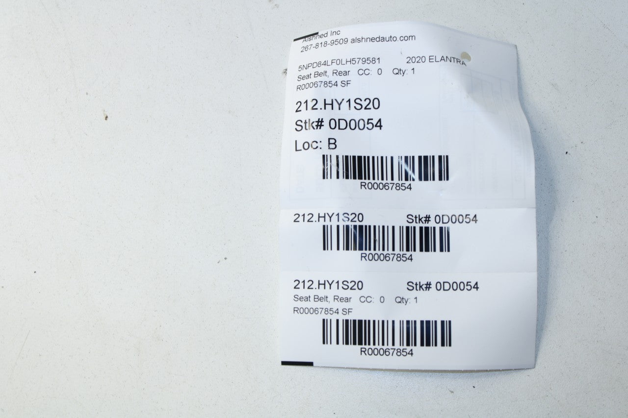 16-20 Hyundai Elantra SEL Rear Right and Left Side 2nd Row Seat Belt Buckle Set - Alshned Auto Parts