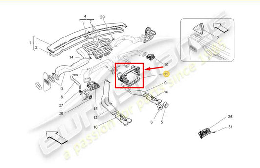2014-17 Maserati Ghibli Dash Center Screen Bezel Trim w/ Air Vents 670019060 OEM - Alshned Auto Parts