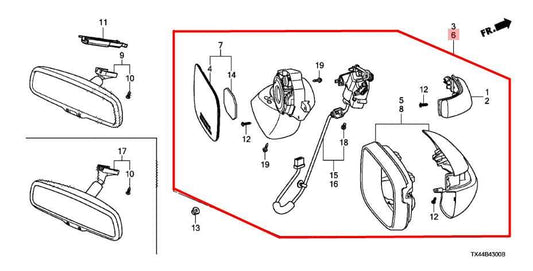 2013-2016 Acura RDX Left Driver Side Rear View Mirror 76250-TX4-A01 OEM *ReaD* - Alshned Auto Parts