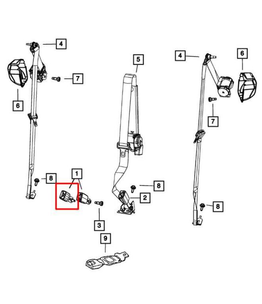 11-18 Jeep Grand Cherokee Rear RH or LH Side 2nd Row Seat Belt Buckle 1LW83DX9AD - Alshned Auto Parts