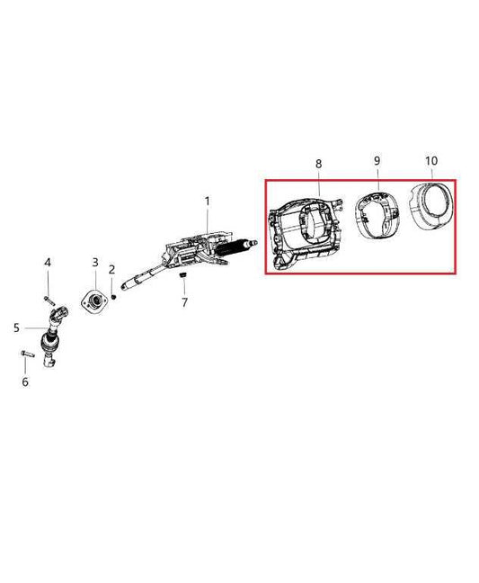 2019-2024 RAM 1500 Big Horn Dash Panel Steering Column Shroud Cover 6DZ79TX7AB - Alshned Auto Parts