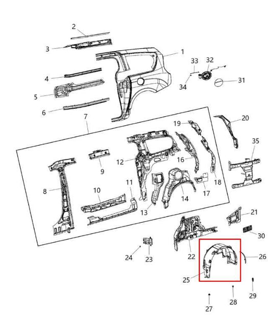 2017-20 Chrysler Pacifica Limited Rear Left Side Wheelhouse Liner Splash Shield - Alshned Auto Parts