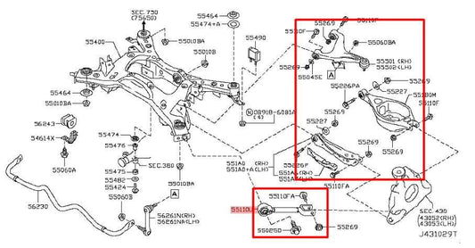 14-17 Infiniti QX50 AWD Rear Suspension LH Side Lower and Upper Control Arm Set - Alshned Auto Parts