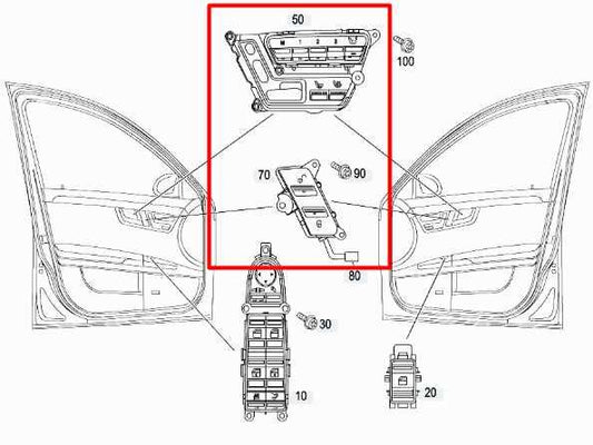 07-13 Mercedes-Benz S550 Front RH Door Seat Memory Control Switch 221-870-93-58 - Alshned Auto Parts
