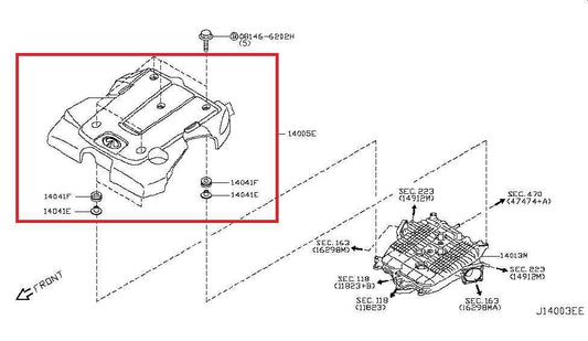 2014-2017 Infiniti QX50 3.7L Engine Appearance Motor Cover 14041-EY04A OEM *ReaD - Alshned Auto Parts