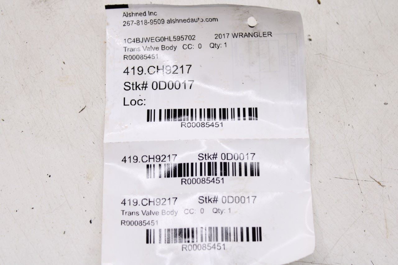 12-18 Jeep Wrangler Unlimited Sahara 3.6L 4WD 5-Spd Auto Transmission Valve Body22