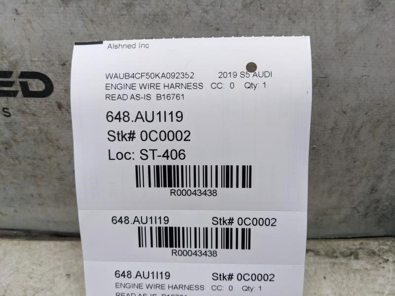 2018-2022 Audi S5 3.0L Engine Wire Harness 06M-971-595-BN OEM *ReaD**AS IS* - Alshned Auto Parts
