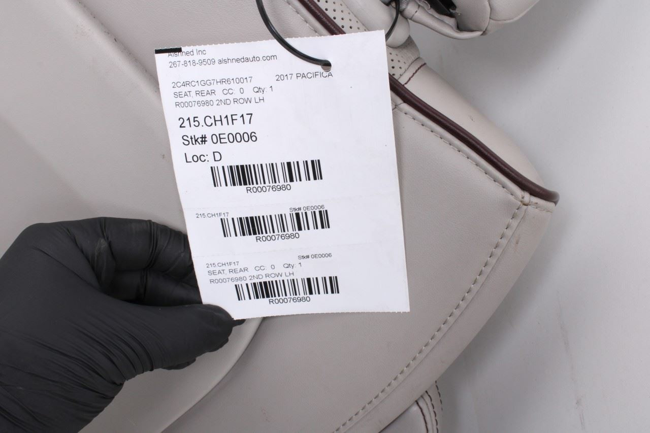 17-20 Chrysler Pacifica Limited 3.6L Rear Driver Left Side 2nd Row Seat Complete - Alshned Auto Parts