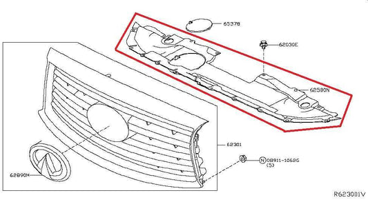 2014-2020 Infiniti QX60 3.5L Front Upper Radiator Core Support Cover 62580-3JA0A - Alshned Auto Parts