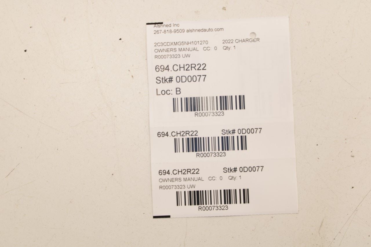 2022 Dodge Charger GT AWD Owners Manual Set with Case 68564677AA OEM - Alshned Auto Parts