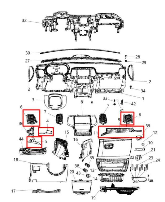 2014-21 Jeep Grand Cherokee Summit Dash RH LH Bezel Trim Set w/ Air Vents *ReaD* - Alshned Auto Parts