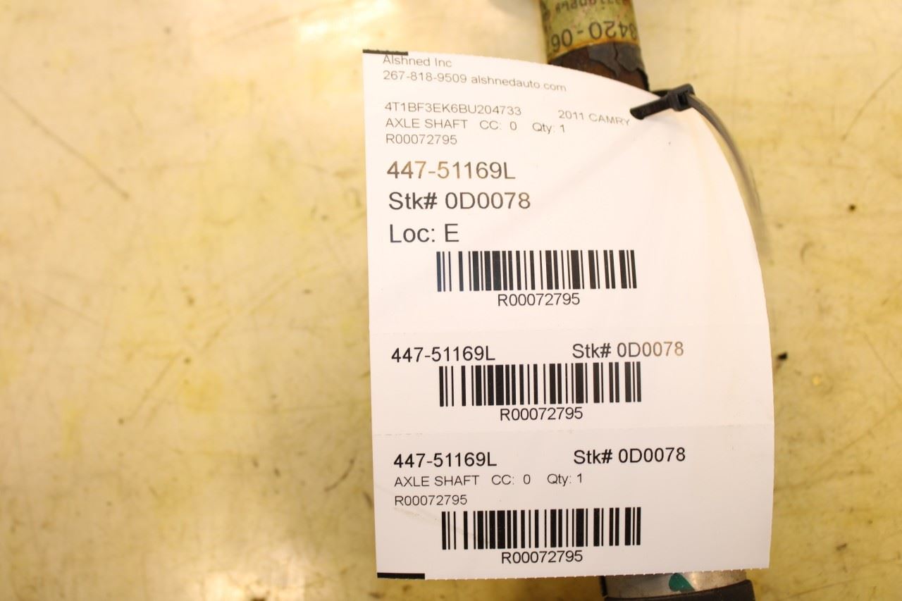 2009-11 Toyota Camry LE FWD Front Left Side CV Axle Drive Half Shaft 43420-06770 - Alshned Auto Parts