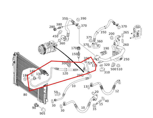10-16 Mercedes-Benz E350 Sport 4Matic 3.5L AWD AC Conditioning Liquid Line Hose - Alshned Auto Parts
