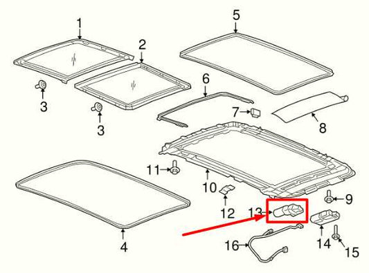 18-24 GMC Terrain Denali Rear Sunroof Sunshade Motor w/ Control Module 84287215 - Alshned Auto Parts