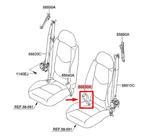 2010-2013 Kia Soul Front Left Driver Side Seat Belt Buckle 88830-2K500WK OEM - Alshned Auto Parts