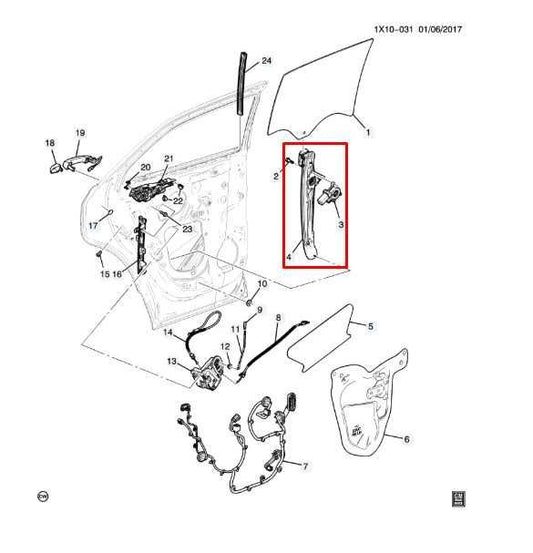 18-2024 Chevrolet Equinox LT Rear Right Door Window Regulator w/ Motor 84567510 - Alshned Auto Parts