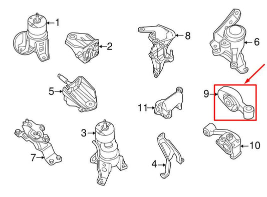 13-20 Nissan Pathfinder SV 3.5L FWD Engine Torque Rod Support Mount 11350-4RA0A - Alshned Auto Parts