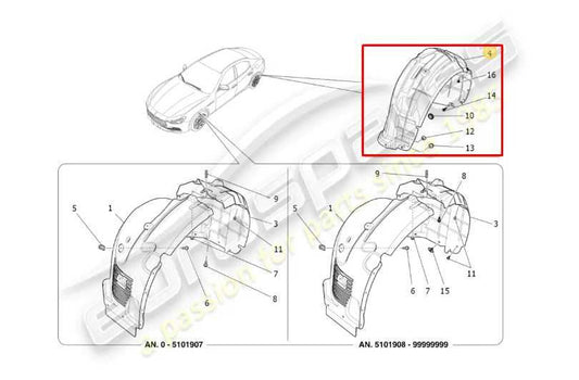 2017-21 Maserati Ghibli Rear Right Side Wheelhouse Liner Splash Shield 670038155 - Alshned Auto Parts