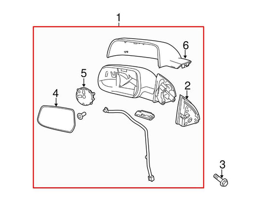 2010-14 Chevrolet Equinox LTZ Passenger Right Side Rear View Mirror 22818268 OEM - Alshned Auto Parts