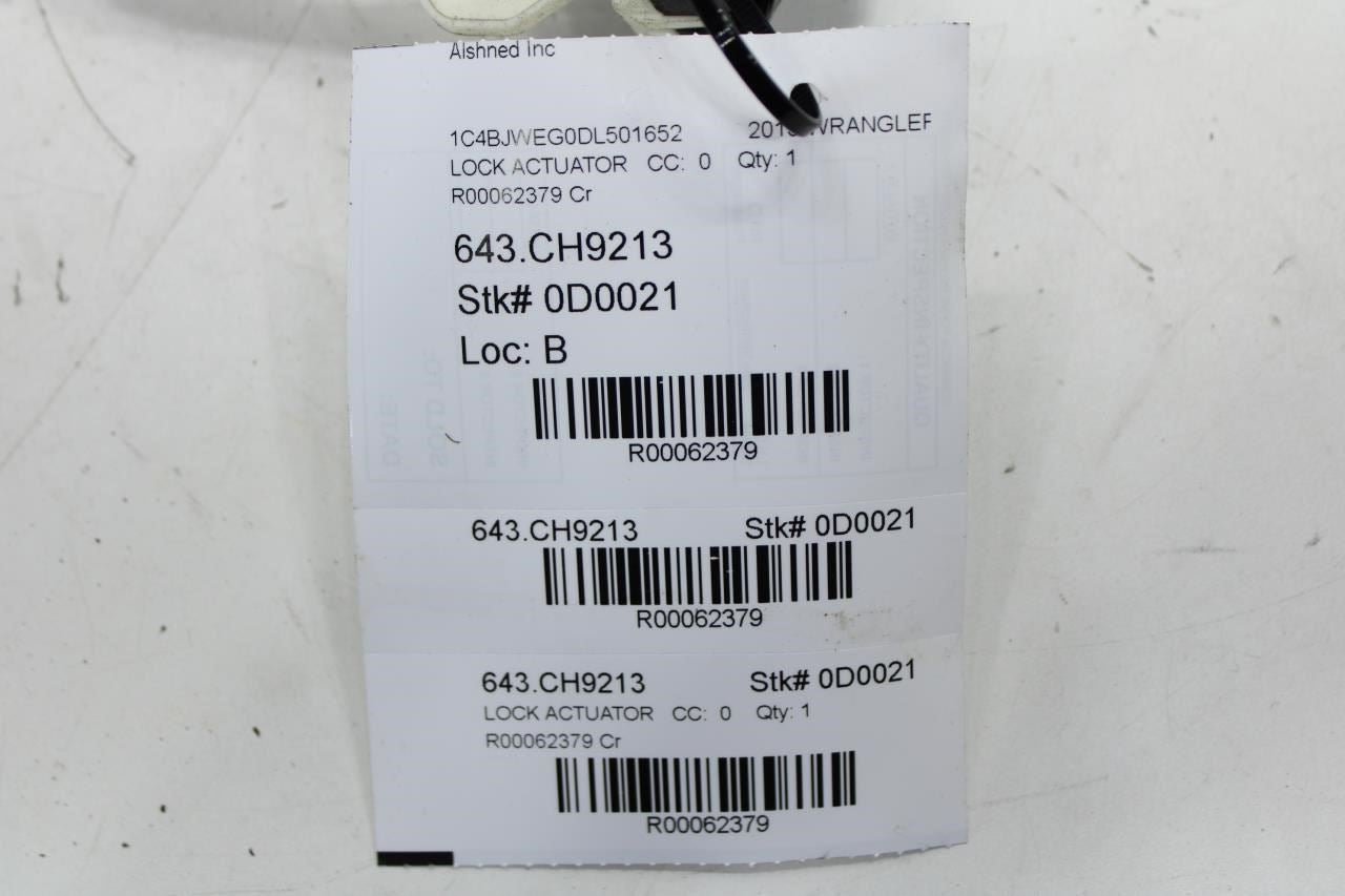 2012-2018 Jeep Wrangler Sahara FR RH Door Lock Latch Actuator 4589276AK *ReaD* - Alshned Auto Parts