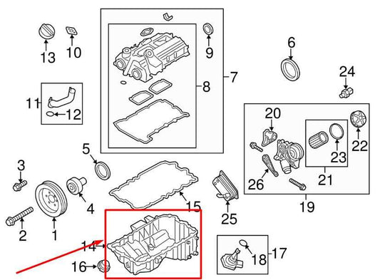 2013-2016 BMW 328i xDrive SULEV 2.0L AWD Engine Oil Pan 11137601942 OEM - Alshned Auto Parts