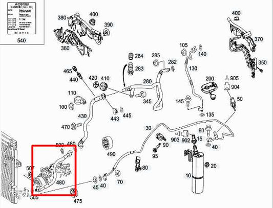 2007-11 Mercedes-Benz S550 AC Conditioning Pressure Line Hose 221-830-24-16 OEM - Alshned Auto Parts